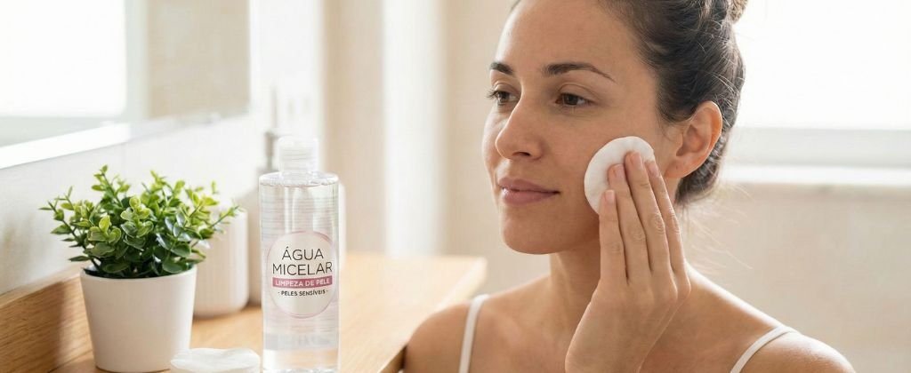 Água micelar limpeza de pele