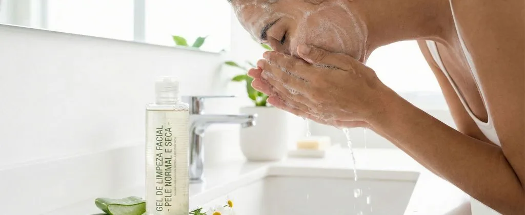 Sabonete facial em gel Géis e espumas para uso diário. Pele normal e seca.