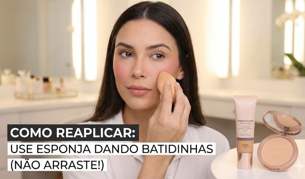 Como reaplicar protetor com cor sem estragar a maquiagem