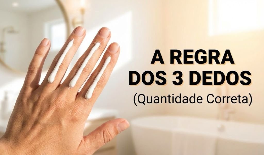 aplicar protetor solar Regra dos 3 dedos