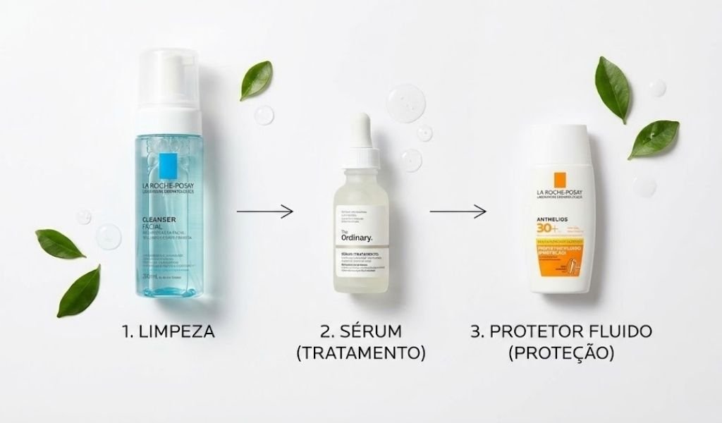 protetor fluido rotina de cuidados com a pele