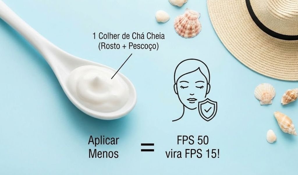 quantidade correta de protetor solar a aplicar