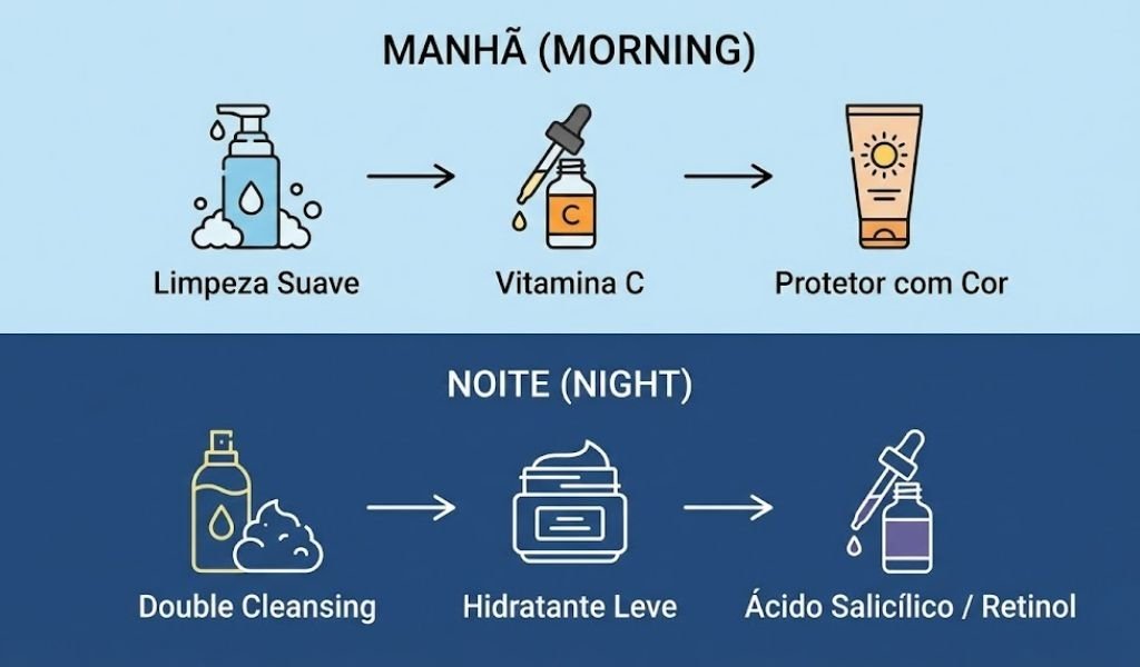 rotina para limpeza de pele com tratamentos específicos
