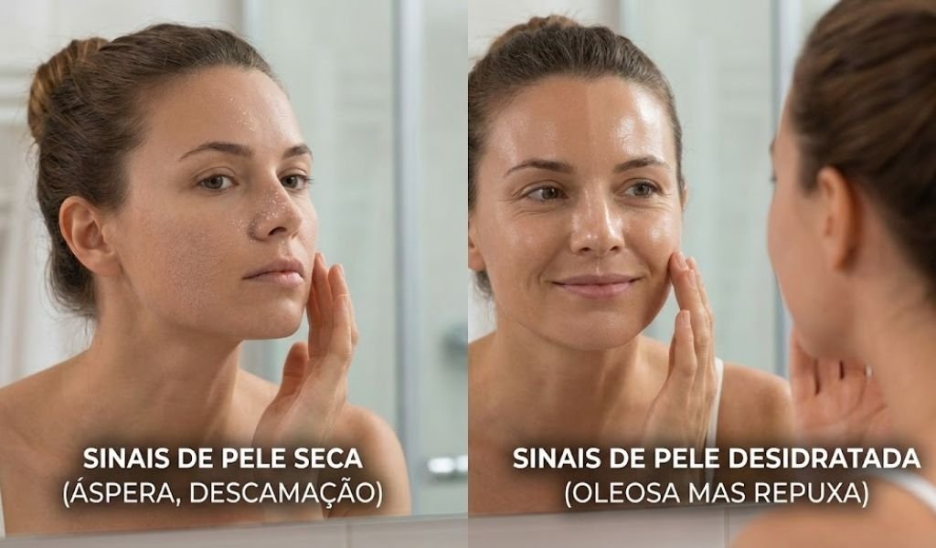 sinais de pele seca e desidratada